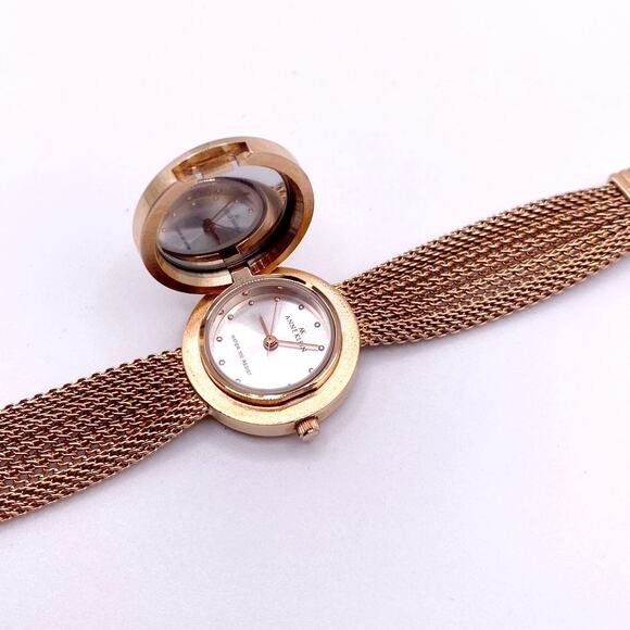Anne Clain Locket Secret Watch Gold Tone 7 Inches - Picture 8 of 11
